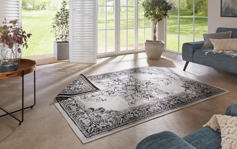 NORTHRUGS, NORTHRUGS Teppich »Borbon«, rechteckig, 5 mm Höhe, In-und Outdoor geeignet, Wohnzimmer, Balkon, Terrasse, Garten, Robust, Pflegeleicht, Flachgewebe, Wendbar, NORTHRUGS Teppich »Borbon Wendeteppich«, rechteckig, 5 mm Höhe, In-& Outdoor, Wetterfest, Balkon, Garten, Wohnzimmer, Wasserfest