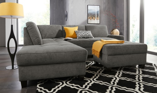 DOMO collection, DOMO collection Ecksofa, DOMO collection Ecksofa »Florentina L-Form«, wahlweise mit Bettfunktion, mit Kontrastnaht