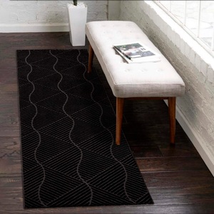 Carpet City, Carpet City Läufer, rechteckig, Kurzflor Wohnzimmer, 3D-Optik, für Schlafzimmer, Flur, Carpet City Teppich »Friseé-Teppich FANCY 904«, rechteckig, 12 mm Höhe, Läufer, Kurzflor Wohnzimmer, florale 3D-Optik, für Schlafzimmer