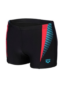 ARENA, Arena Boxer-Badehose, mit kontrastfarbenen Einsätzen, Arena Threefold Short R Herren Schwarz, Grösse: D 4
