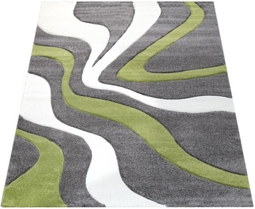 PACO HOME, Teppich, »Diamond 760«, Paco Home, rechteckig, Höhe 18 mm, Paco Home Teppich »Diamond 760«, rechteckig, 18 mm Höhe, Kurzflor, 3D-Design, modernes Wellen Muster