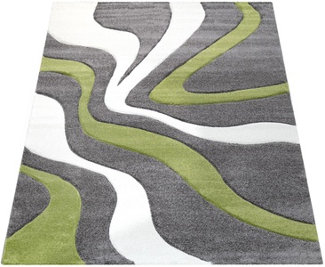PACO HOME, Teppich, »Diamond 760«, Paco Home, rechteckig, Höhe 18 mm, Paco Home Teppich »Diamond 760«, rechteckig, 18 mm Höhe, Kurzflor, 3D-Design, modernes Wellen Muster