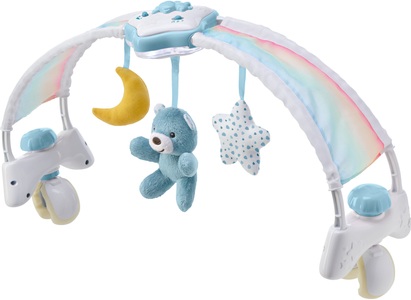 CHICCO, Chicco Spielbogen blau, Chicco Spielbogen »Regenbogen-Spielbogen für Kinderbett 2 In 1«, mit Licht und Melodien, Blau