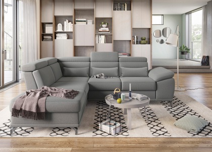 SIT&MORE, sit&more Ecksofa, sit&more Ecksofa »Cabrio L-Form, mit Sitztiefenverstellung, Arm- und Kopfteilverstellung«, 3 Nierenkissen, Federkern, optional Bettfunktion und Stauraum