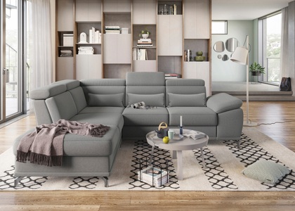 SIT&MORE, sit&more Ecksofa, sit&more Ecksofa »Cabrio L-Form, mit Sitztiefenverstellung, Arm- und Kopfteilverstellung«, 3 Nierenkissen, Federkern, optional Bettfunktion und Stauraum