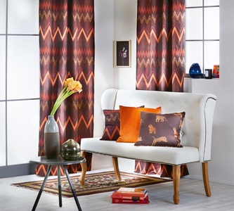 APELT, APELT Vorhang »Indira«, (1 St.), Ösenschal, Hochwertiger Jacquardstoff, midisches Zick-Zack-Muster, Made in Germany, Verwendung von New-Life Garn, APELT Vorhang »Indira«, (1 St.)