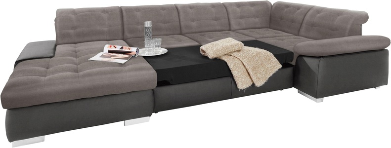 SIT&MORE, sit&more Wohnlandschaft, sit&more Wohnlandschaft »Ontario U-Form« XXL, wahlweise mit Bettfunktion