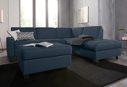 DOMO collection, DOMO collection Ecksofa, DOMO collection Ecksofa »Florentina L-Form«, wahlweise mit Bettfunktion, mit Kontrastnaht