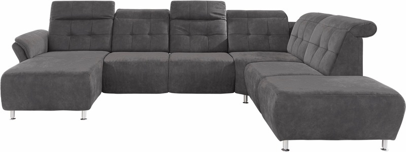 PLACES OF STYLE, Places of Style Wohnlandschaft »Manhattan«, 2 Sitze mit elektrischer Relaxfunktion, verstellbare Armlehnen, Places of Style Wohnlandschaft »Manhattan U-Form«, 2 Sitze mit elektrischer Relaxfunktion, verstellbare Armlehnen