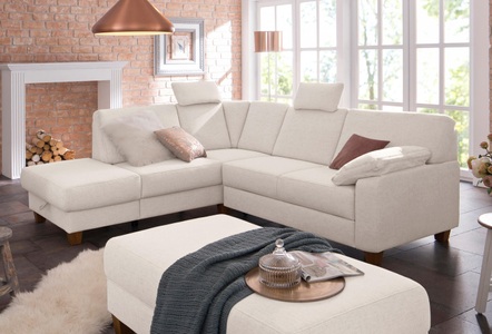 HOME AFFAIRE, Home affaire Ecksofa »Belfort«, mit Federkern, wahlweise mit Bettfunktion und Stauraum, Home affaire Ecksofa »Belfort L-Form« mit Federkern, wahlweise mit Bettfunktion und Stauraum
