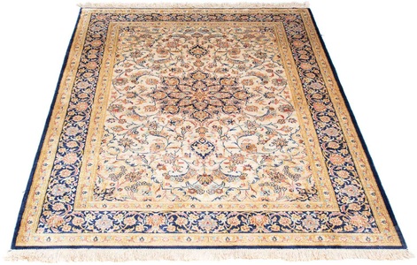 MorgenLand, morgenland Orientteppich »Perser - Ghom - 152 x 102 cm - beige«, rechteckig, 10 mm Höhe, Wohnzimmer, Handgeknüpft, Einzelstück mit Zertifikat, morgenland Orientteppich »Perser - Ghom - 152 x 102 cm - beige«, rechteckig, 10 mm Höhe, Wohnzimmer, Handgeknüpft, Einzelstück mit Zertifikat