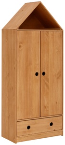 LÜTTENHÜTT, Lüttenhütt Kleiderschrank »Alpi«, aus massivem Kiefernholz, mit Einlegeböden und Kleiderstange hinter den Türen, Höhe 180 cm, Lüttenhütt Kleiderschrank »Alpi«, Kiefernholz, mit Einlegeböden und Kleiderstange, Höhe 180 cm