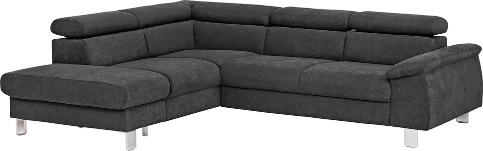 Cotta, COTTA Ecksofa »Komaris«, inklusive Kopf- bzw. Rückenverstellung, wahlweise Bettfunktion, Bettkasten und RGB-LED-Beleuchtung, COTTA Ecksofa »Komaris L-Form, B: 249 cm« mit Kopfteilverstellung, optional Bettfunktion, Bettkasten & Licht