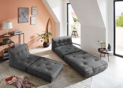 my home Sessel »Caspar«, Loungesessel in 2 Grössen, mit Schlaffunktion und  Pouf-Funktion. online kaufen | Preisvergleich & Aktion