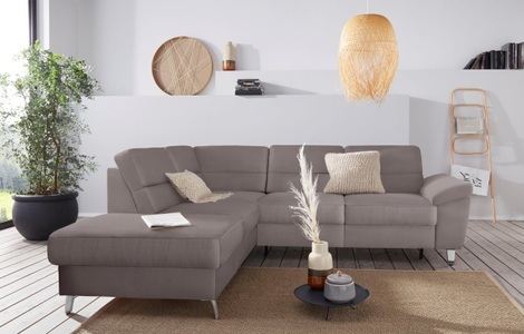 SIT&MORE, sit&more Ecksofa, sit&more Ecksofa »Sorano L-Form«, wahlweise mit Bettfunktion und Bettkasten