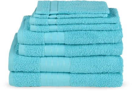 emotion, Handtuch Set, »Uni«, Emotion (Set), Emotion Handtuch Set »Uni«, (8 St., 2 Badetücher-2 Gästetücher-2 Handtücher-2 Waschlappen), Baumwolle, Walkfrottee, Bordüre, 500 GSM, Einfarbig, ohne Aufhängung