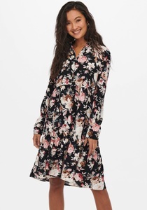 ONLY, ONLY Blusenkleid »ONLLARRY L/S SHORT SHIRT DRESS PTM«, mit Volant, 