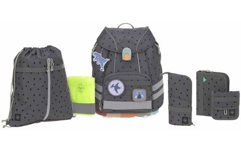 Lässig, LÄSSIG Schulrucksack »Flexy Unique S«, LÄSSIG Schulranzen-Set 7-tlg. Flexy Unique Speckles anthracite