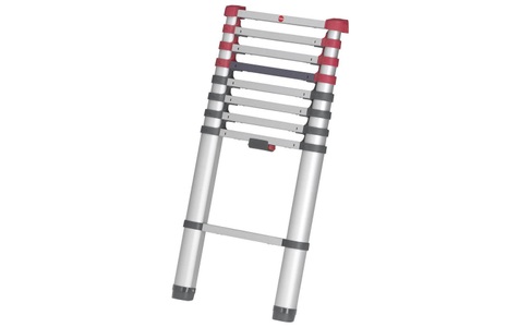 Hailo, Hailo T80 FLEXLINE 7113-091 Aluminium Teleskopleiter Arbeitshöhe (max.): 3.4 m Silber, Schwarz, Rot 8.1 kg, Hailo Teleskopleiter T80 FlexLine