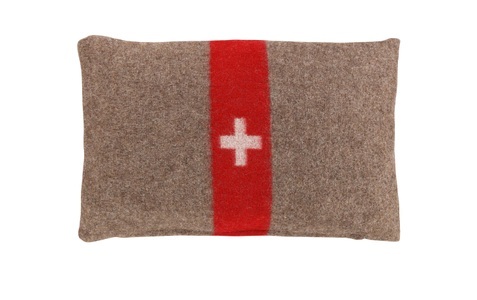 Eskimo, Eskimo Zierkissenbezug Armee, Eskimo Kissen Armee 40 x 60 cm, Braun/Rot