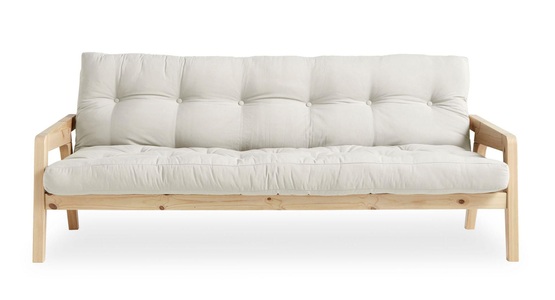 Karup Design, Karup Design Schlafsofa GRAB Gestell und Stofffarbe auswählbar, Karup Design Schlafsofa Mit Holzstruktur, inkl. Futonmatratze, Liegefläche 130x190 cm
