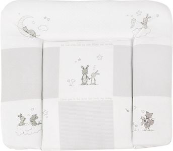 Roba, Roba Wickelauflage, »Fox & Bunny«, Wickelauflage in Taupe/Weiss ca. 85x75cm