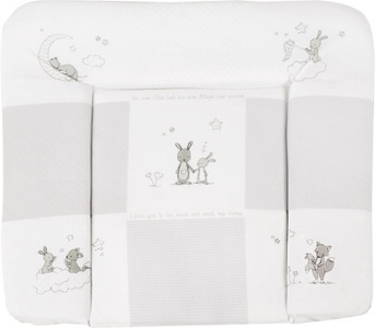 Roba, Roba Wickelauflage, »Fox & Bunny«, Wickelauflage in Taupe/Weiss ca. 85x75cm