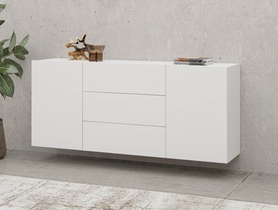 Helvetia, Helvetia Sideboard »Ava«, INOSIGN Sideboard »Ava, Breite 140 cm, hängend und stehend montierbar«, moderne grifflose Kommode, Schubladenschrank, 2Türen/3Schubkästen