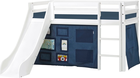 Hoppekids, Hoppekids Hochbett »«Creator Orion Blue»«, Rutsche & Vorhang Blau und viel Auswahl, Hoppekids Hochbett »«Creator Orion Blue»«, Rutsche & Vorhang Blau und viel Auswahl