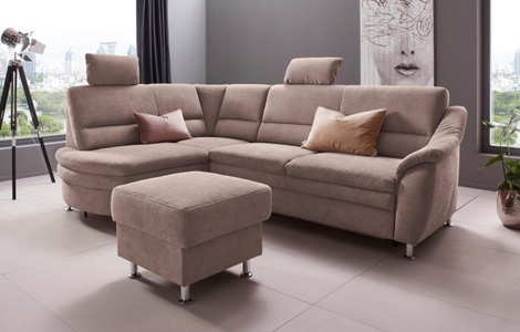 Places of Style Ecksofa »Cardoso«, Federkern, wahlweise mit Bett, Schubkasten