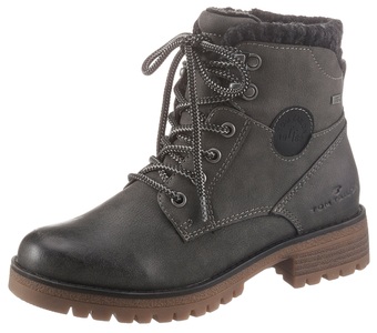 Tom Tailor, TOM TAILOR Schnürboots, mit Strickkragen, TOM TAILOR Schnürboots, mit Strickkragen