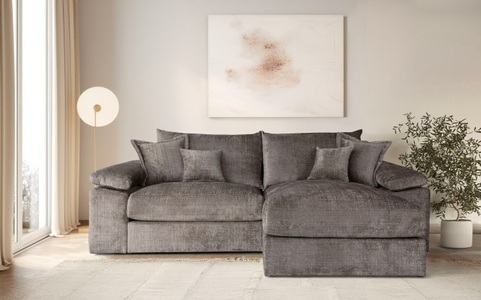 Home affaire Ecksofa »Soft&Cosy XL L-Form - Breite 246 cm«, Mega-Sofa, Cord oder Chenille-Struktur, Federkern-Polsterung