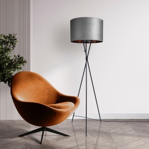 PACO HOME, Paco Home Stehlampe »Kate uni Color«, Wohnzimmer Dreibein Standleuchte Velour Höhe 177,5cm Filigran E27, Paco Home Stehlampe »Kate uni Color«, Leuchtmittel E27 ohne Leuchtmittel, Wohnzimmer Dreibein Standleuchte Velour Höhe 177,5cm Filigran E27