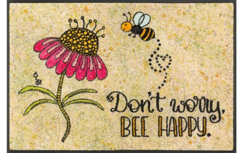 wash+dry by Kleen-Tex, wash+dry by Kleen-Tex Fussmatte »Bee Happy«, rechteckig, wash+dry by Kleen-Tex Fussmatte »Bee Happy 50 cm x 75 cm«