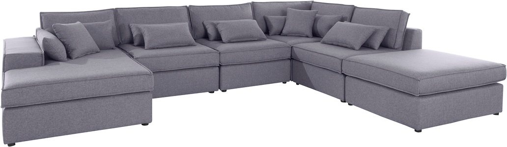 LeGer Home by Lena Gercke, LeGer Home by Lena Gercke Wohnlandschaft »Ceyda«, 6 Teile, zusammengesetzt aus Modulen, in vielen Bezugsqualitäten und Farben, fester Sitzkomfort, 