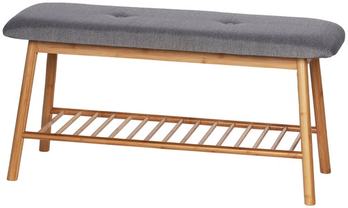 Wenko, Wenko - Schuhbank mit Sitzpolster Bahari Bambus, WENKO Schuhbank »Bahari«, BxTxH: 90x34x45 cm, aus Bambus