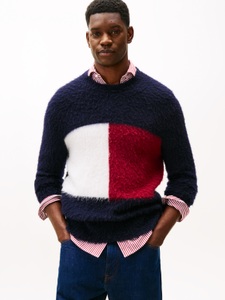 Tommy Hilfiger Strickpullover »ALPACA BLEND BIG FLAG CREW NECK«, Regular fit