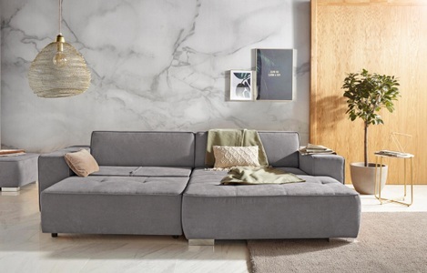 INOSIGN Ecksofa »Sapporo«, wahlweise Bettfunktion oder Sitztiefenverstellung, Federkern