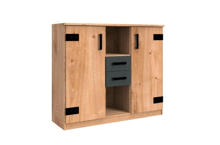 Wimex, WIMEX Kombikommode »Liverpool« mit Soft-Close, MID.YOU Kommode 124/105/41 cm , Liverpool , Graphitfarben, Eichefarben , Holzwerkstoff , 124x105x41 cm , Dekorfolie,Nachbildung , Typenauswahl, Beimöbel erhältlich , 001787029506