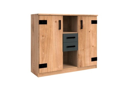 Wimex, WIMEX Kombikommode »Liverpool« mit Soft-Close, MID.YOU Kommode 124/105/41 cm , Liverpool , Graphitfarben, Eichefarben , Holzwerkstoff , 124x105x41 cm , Dekorfolie,Nachbildung , Typenauswahl, Beimöbel erhältlich , 001787029506