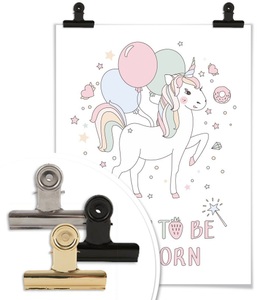 Wall-Art, Wall-Art Poster »Kvilis Einhorn Luftballon Party«, Kinder, (1 St.), Wall-Art Poster »Kvilis Einhorn Luftballon Party«, Kinder, (Set, 1 St.), Poster ohne Bilderrahmen
