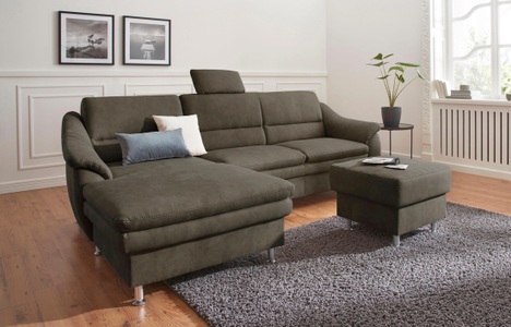 SIT&MORE, sit&more Ecksofa, sit&more Ecksofa »Cardoso L-Form« mit Federkern, wahlweise mit Bettfunktion