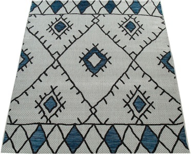 PACO HOME, Paco Home Teppich »Kuba 124«, rechteckig, 5 mm Höhe, Flachgewebe, Rauten Design, In- und Outdoor geeignet, Wohnzimmer, Paco Home Teppich »Kuba 124«, rechteckig, 4 mm Höhe, Flachgewebe, Rauten Design, In- und Outdoor geeignet, Wohnzimmer