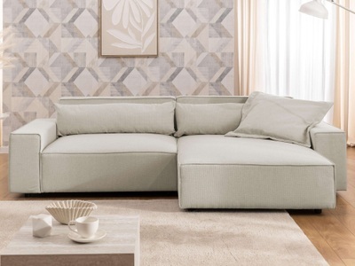 GOODproduct, GOODproduct Ecksofa »KINLEE Design-Sofa mit Recamiere rechts/links, Masse B/T/H 251/144/70cm« L-Form mit Wellenunterfederung, ohne Bettfunktion, modern und beguem