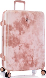 Heys, Heys Hartschalen-Trolley »Tie-Dye pink, 76 cm«, 4 St. Rollen, Hartschalen-Koffer Reisegepäck TSA Schloss Volumenerweiterung, Fashion Spinner - Hartschalenkoffer L in Tie-Dye Blau