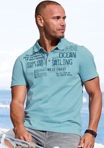John Devin Poloshirt »mit Print«, Regular-Fit, aus Slub-Qualität, mit Print