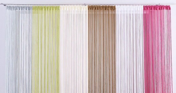 MY HOME, Fadenvorhang, »Fao-Uni«, my home, Stangendurchzug 1 Stück, my home Fadenvorhang »Fao-Uni«, (1 St.), Kräuselband, multifunktional, transparent, Polyester, pflegeleicht