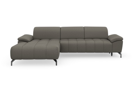 sit&more Ecksofa »Cool«, wahlweise mit Kopfteilverstellung und Vorziehsitz, motorisch, mit schwarzen Füssen