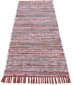 carpetfine, carpetfine Läufer »Kelim Chindi«, rechteckig, 6 mm Höhe, Flachgewebe Wendeteppich mit Fransen, Wohnzimmer, carpetfine Teppich »Kelim Chindi, Wendeteppich«, rechteckig, 6 mm Höhe, handgewebt, Fleckerlteppich mit Fransen, auch vielen in Läufergrössen