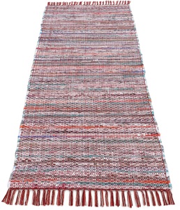carpetfine, carpetfine Läufer »Kelim Chindi«, rechteckig, 6 mm Höhe, Flachgewebe Wendeteppich mit Fransen, Wohnzimmer, carpetfine Teppich »Kelim Chindi, Wendeteppich«, rechteckig, 6 mm Höhe, handgewebt, Fleckerlteppich mit Fransen, auch vielen in Läufergrössen